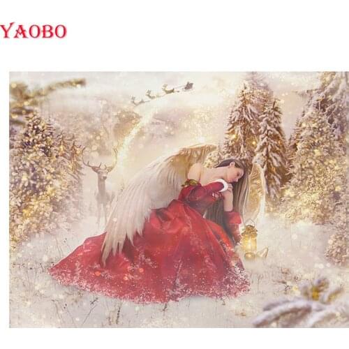 Full square round 5D DIY Diamond painting Christmas angel fantasy art diamond embroidery full display mosaic Cross Stitch