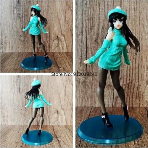 Anime Aobuta Sakurajima Mai Genuine Rascal Does Not Dream of Bunny Girl Knit Dress Ver Mai Senpai PVC Action Figure Model Toys