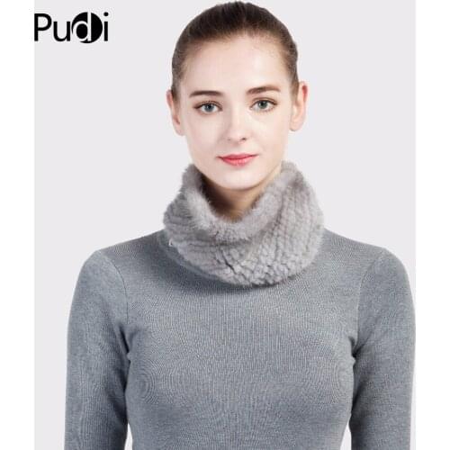 Aorice SF716 Rex Real Mink Fur Scarf Womens Brand New Genuine Fur Scarves Rings Neckerchief Wrap Hair Head Band