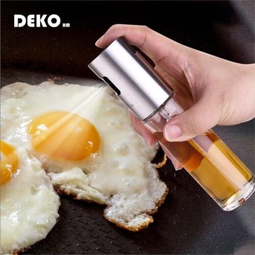 DEKO Vinegar BBQ Olivel Cooking Grill Dispenser Glass Stainless Steel Kitchen Cap Supplies Oil Spray Bottle