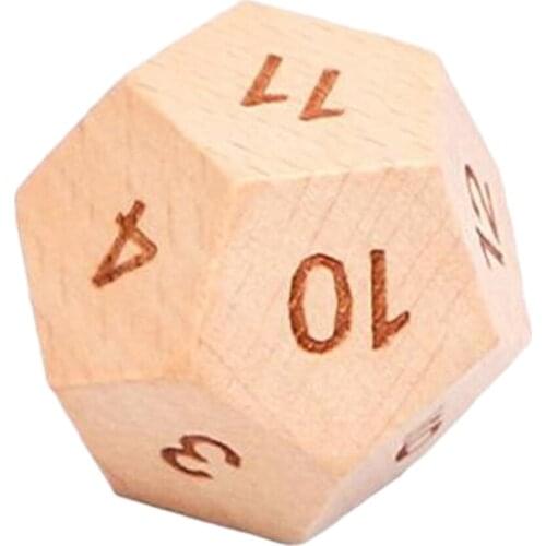 5pcs Wooden D12 12-Sided Dice Board Game DND MTG Dice for Role Playing