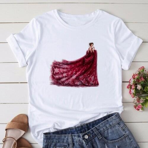 Elegant Queen T-shirt Women Print 2020 Summer Fashion Female Grunge Tshirt Cartoon Fun Tops 90s T Shirt Female Graphic Clothing
