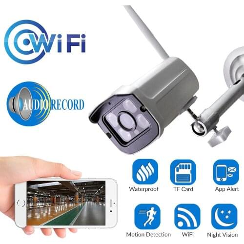 720P HD Wifi 1.0MP IP Camera Outdoor Weatherproof Infrared Night Vision Security Surveillance Camera Audio Record Camhi APP