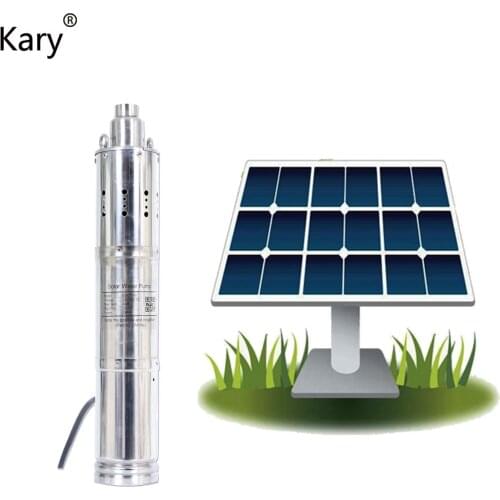 Kary 24 volt lift 80m dc solar water pump high flow rate 3000L/H solar pump stainless steel submersible solar pumping machine