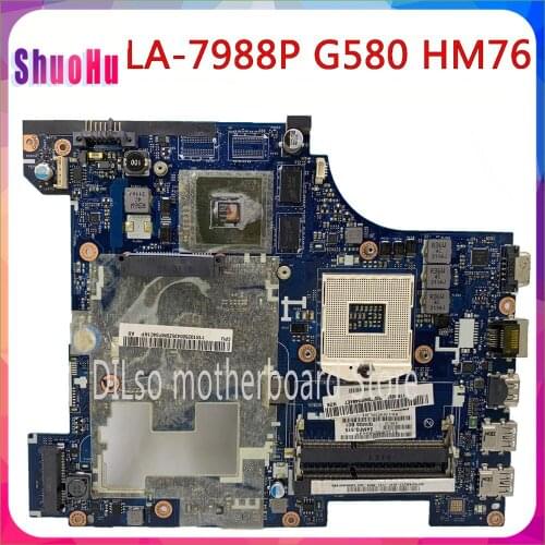 KEFU LA-7988P G580 HM76 Test Mainboard For Lenovo G580 LA-7988P REV:1.0 Laptop Motherboard DDR3 Intel Integrated