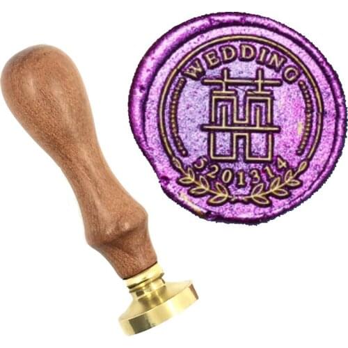 Chinese XI wedding love lover wax seal snowman wood handle wax,DIY Scrapbooking wax stamp copper head,Vintage invitation seal141