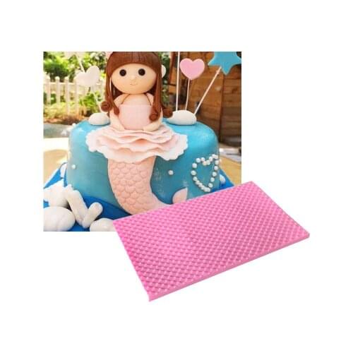 Lace Mat Mermaid Fish Scale Silicone Mold DIY Fondant Embosser Snake Texture Cake Mold Decoration Gumpaste Mould K036