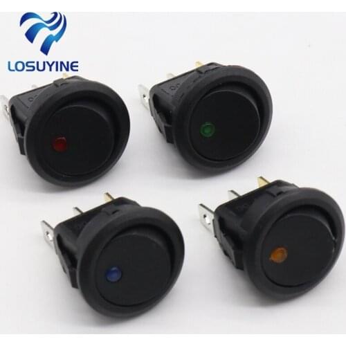2pcs 12V led rocker switch Led Dot Light 3 pins ON-OFF Rocker Switch LED illuminated Car Dashboard Dash Boat Toggle SPST Switch