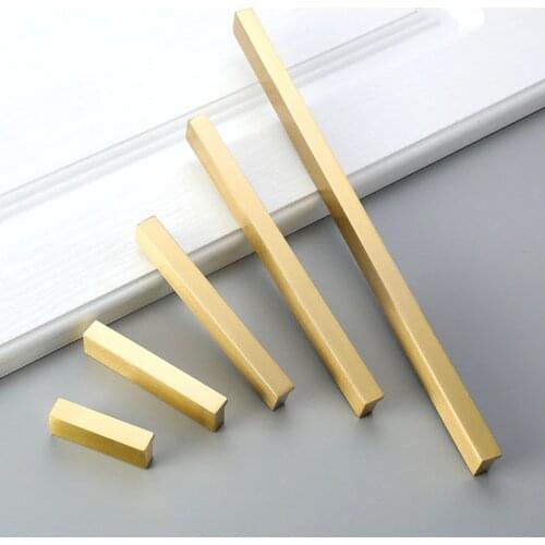 Brass Furniture Handles Gold Cabinet Door Drawer Wardrobe Dresser Pulls Knobs Cabinet Pulls Kitchen Handle