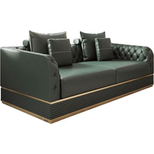 Italian style light luxury leather sofa simple combination post-modern soft package villa living room luxury large apartment