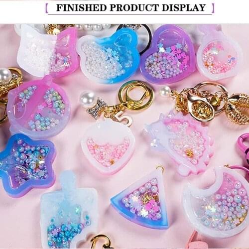 Hot Shaker Silicone Molds Epoxy Resin Bear Star Popsicle Craft DIY Chain Charms Shiny Mold Tool mold Key Shaker Jewelry O3G7