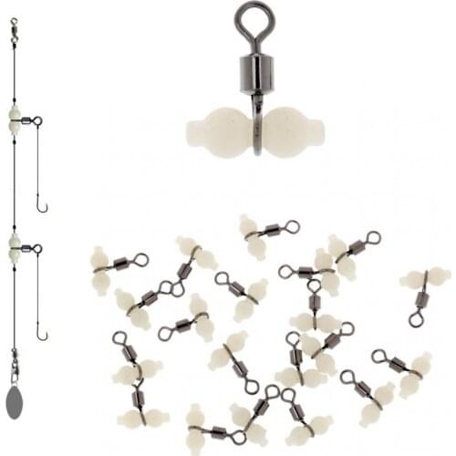 Copper Carp Fishing Swivels 2# 4# Rolling Barrel Lead Clips With Glow Fishing Beads Replacement Tackles for Fisherman