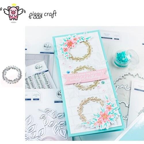 Piggy Craft metal cutting dies cut die mold Leaf circle ring Scrapbook paper craft knife mould blade punch stencils dies