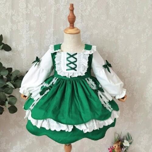 Miayii Spring Spanish Lolita Princess Ball Gown Lace bow Stitching Long Sleeve Cute Dress For Girls Birthday Easter Y3819