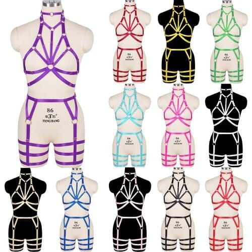 Harness Fashion Set Suspender Wrap Neck Waist Size Sexy Ladies Garters Exotic Gothic Costume Festival Rave Sexy Lingerie