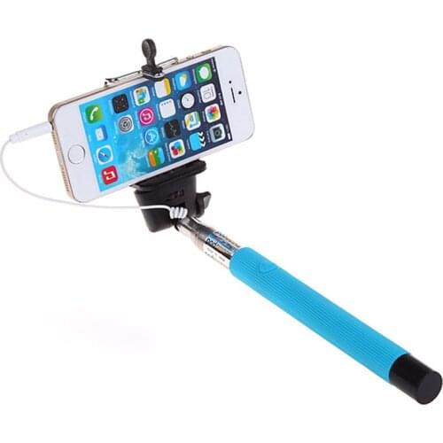 New Extendable Handheld Selfie Stick With Remote Shutter Button 3.5mm Cable Wired Selfie Monopod For Android IOS Phone
