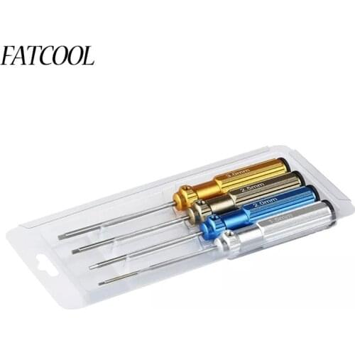 FATCOOL Color Titanium Alloy Steel Hexagon Screwdriver Set Tool Allen Driver For RC Helicopter Car 4pcs/set