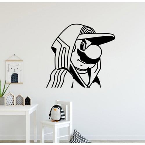 Mario Wall Stickers Furniture Decoration Kids Room Decals Drop Shipping Art Murals Classic Game Lovers Play Room Wall Decor
