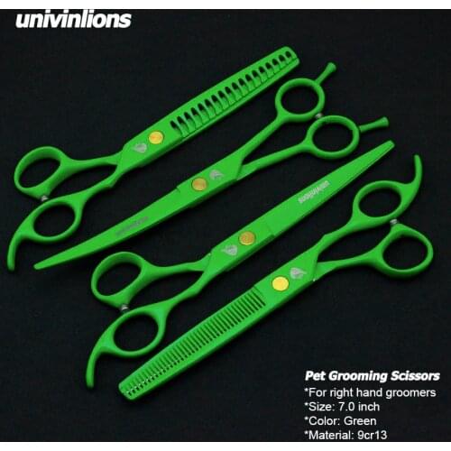7" Pet dog cat cutting scissors barber up curved shears clippers flat teeth thinning scissors pets dog gromming scissors set