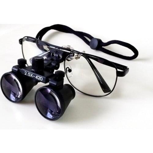 Wide Field 2.5X Dental Magnifying Glass Eye Glasses Orthopedic Surgery Magnifier with Metal Protective Eyeglasses Frame