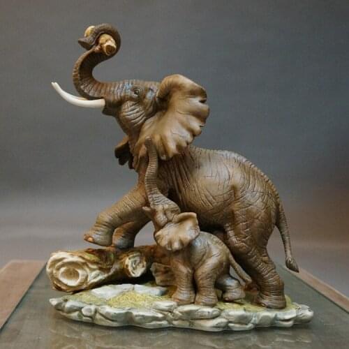 RETRO CERAMIC LUCKY ELEPHANT HOME DECOR CRAFTS ROOM DECORATION VINTAGE ORNAMENT PORCELAIN ANIMAL FIGURINE OFFICE DECORATION GIFT