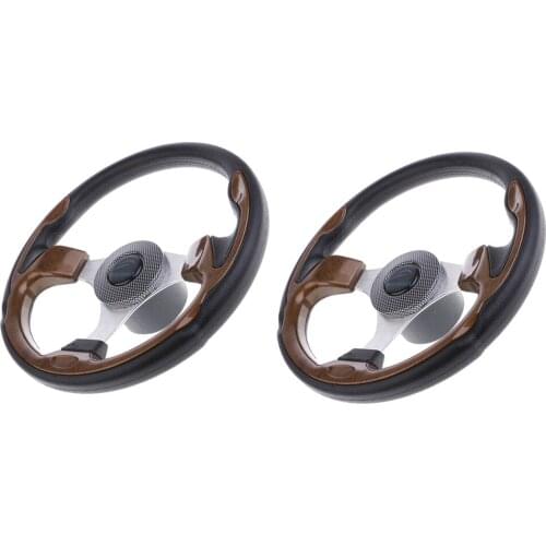 2pcs 320mm Steering Wheel - Marine Grade 3 Spokes, Marine Boat Yacht Accessories, Weatherproof, Brown