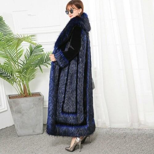 Autumn Winter Women Clothes 2020 Vintage Faux Fox Fur Coat Female Jacket Plus Size Warm Long Tops Fourrure Femme ZT4776