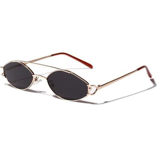 Veshion Sunglasses Women Small Frame Gold Orange Stainless Steel Oval Sun Glasses for Men Retro Metal Frame Uv400 Unisex