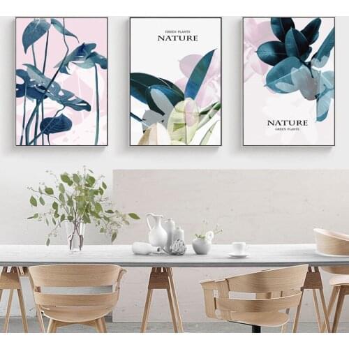 Green Leaf Home Decor Nordic Canvas Painting Wall Art Nature Plants Prints and Posters Modern Minimalist Picture for Living Room