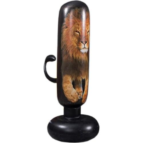 1.6m Inflatable Punching Bag Animal Simulation Design Pattern Releases Stress PVC Stereo Thicken Fitness Punching Bag for Adult