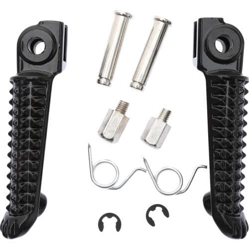 1 Pair Black Motorcycle Front Footrest Aluminum Foot Pegs Rest Sportster Touring For Yamaha YZF R1 1998-2014 YZF R6 99-12