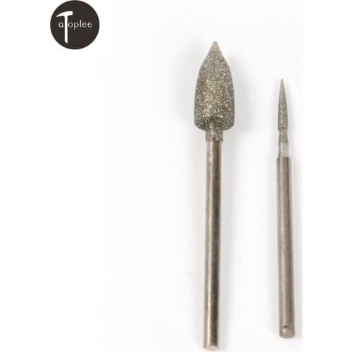 1pcs 1.5mm/6mm Grinding Diameter Head Polished Needle Electroplating Diamond Plating Dremel Carving Tool 2.35mm Shank