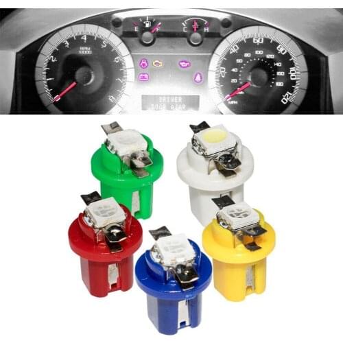 10PCS NEW B8.5D Super Bright LED Lamp Car Panel Gauge Auto Dashboard Dash Bulb Instrument Cluster Light W1B6