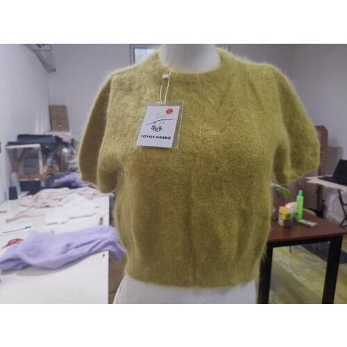 100% Mink Cashmere Fluffy Women Sweater Pullover Warm