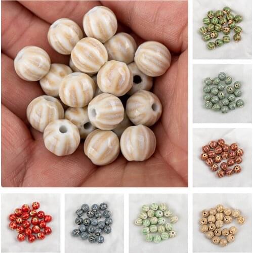 11# 20pcs Watermelon Shape Quality Ceramic beads porcelain China Specail Ceramic Beads #HY414