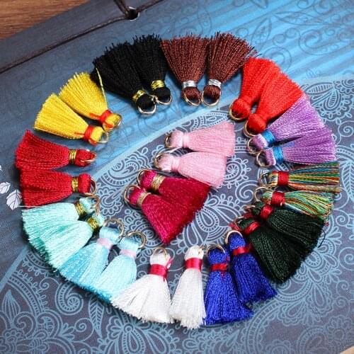20pc/lot L23mm Mini Small Thread Polyester Silk Tassels Findings Colorful For Diy Earrings Jewelry Making Crafts Fringe Supplies