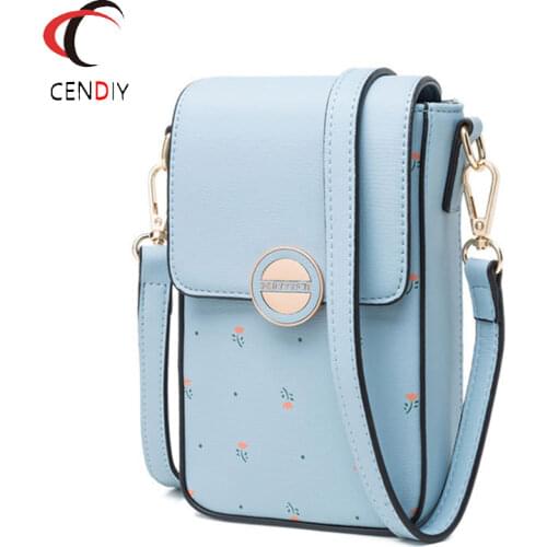 2021 Luxury Card Holder Wallet Women Pu Leather Multifunctional Universal Phone Bag Small Messenger Shoulder Bag Pocket Wallet