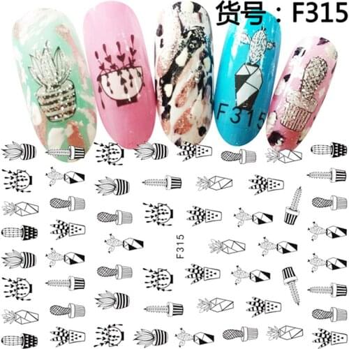 5 sheets mixed design creative Thin adhesive decals Nail Art decorations Stickers acrylic beauty nail supplies tools F313-317