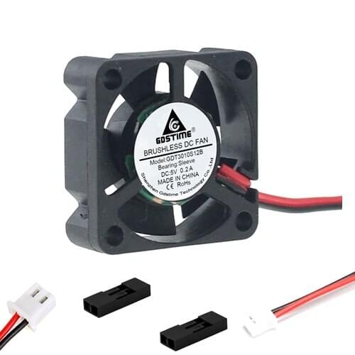 1Pcs Black 5V/12V/24V 30*30*10mm 3010 Sleeve Brushless DC Motor Fan With Wires And XH2.54 PH2.0 Dupont Header