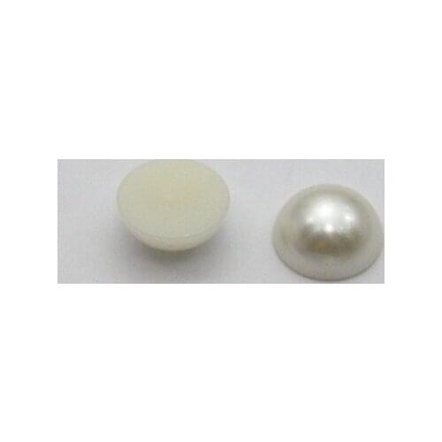 50 Ivory Half Pearl Bead 18mm Flat Back Scrapbook Craft