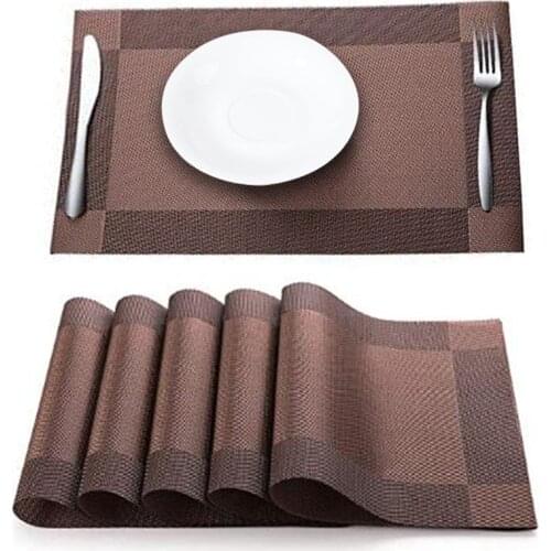 6 pcs Waterproof Heat Resistant Table Mat Non-slip wear-resistant washable flame-retardant Placemat for Dining Table party bar