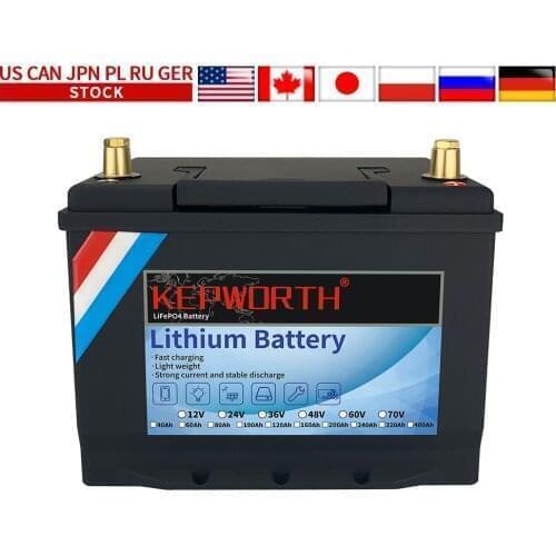 12V 40Ah Lithium Iron Phosphate Battery Deep Cycle LiFePO4 Batteries Built-in BMS For RV Campers Golf Cart Off-Road Off-Grid