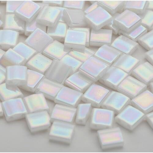 Taidian Miyuki Tila Beads For Diy Bracelet Madework 5*5*1.9mm Rainbow 2 Hole Bead Flat Square Bead 3G/Lot