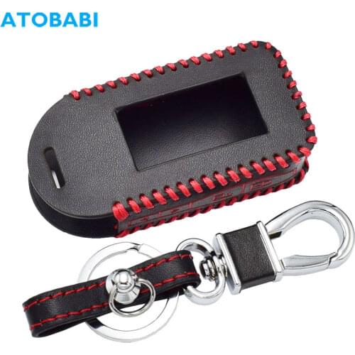 E90 Leather Car Key Case For StarLine E90 E60 E63 E93 E95 E66 E96 Two Way Car Alarm LCD Remote Controller Cover Keychain Bag