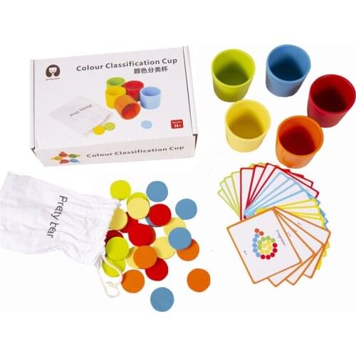 Wooden Toy Kids Early Learning Educational Toy Baby Montessori Mathematics Teaching Aids Color Cognitive Set Gift For Boy Girl