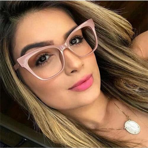 Designer Brand Luxury Spectacles Frames For Women Transparent Cats Eye Glasses Myopia Nerd Optical Glasses Frame High Quality