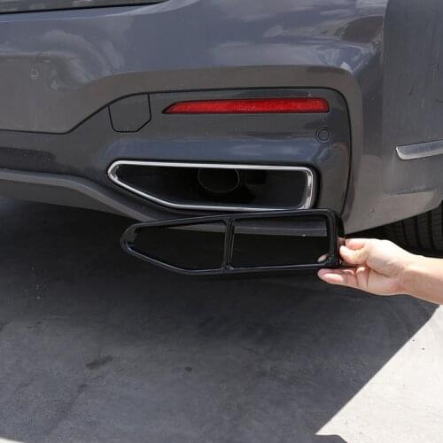 For BMW 7 Series F01 G11 G12 2009-2020 Stainless Steel Car Tail Muffler Exhaust Pipe Output Cover Stickers Car Accessories