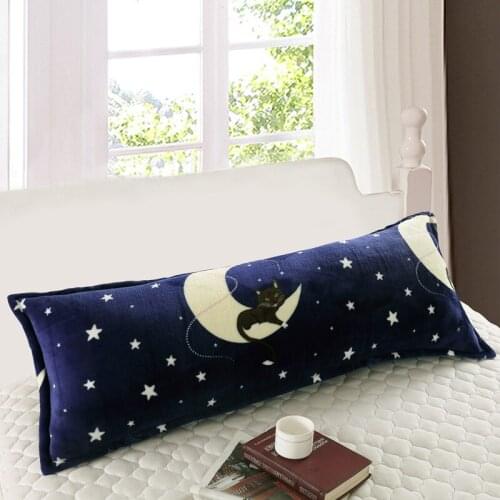 Flannel Double Pillowcase Winter Warm Coral Fleece Long Pillow Case 1.2/1.5 /1.8m Bed 48x150/48x120/48x180cm Pillow Case