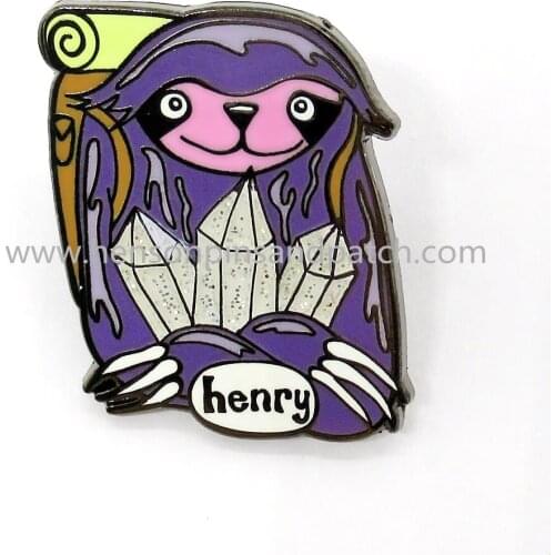 Customized metal hard enamel animal with screen printing owl pin badge