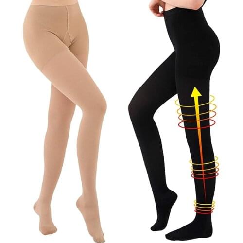 Compression Pantyhose 20-30 MmHg Women Slimming Support Graduated Relieve Stockings High Waist for Varicose Veins Edema Swelling